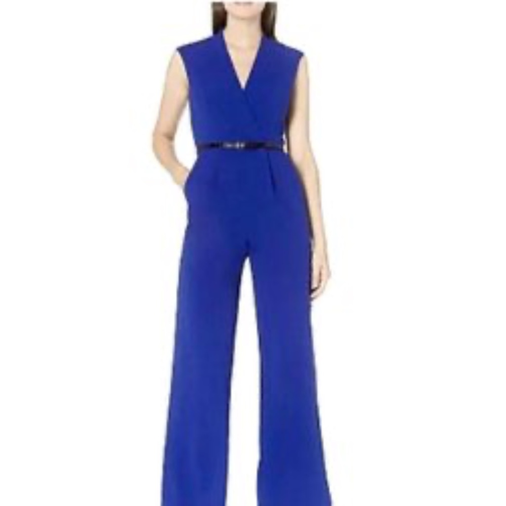 Calvin Klein Cobalt Wide Leg Blue Pantsuit